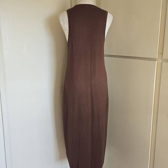 Madewell Slvls Ribbed Knit Midi Dress in Brown, Round Neck, NWOT, XL - Picture 9 of 9